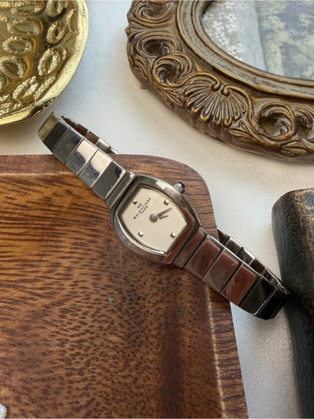 Balenciaga Silver-Tone Women's Bracelet Watch with White Dial